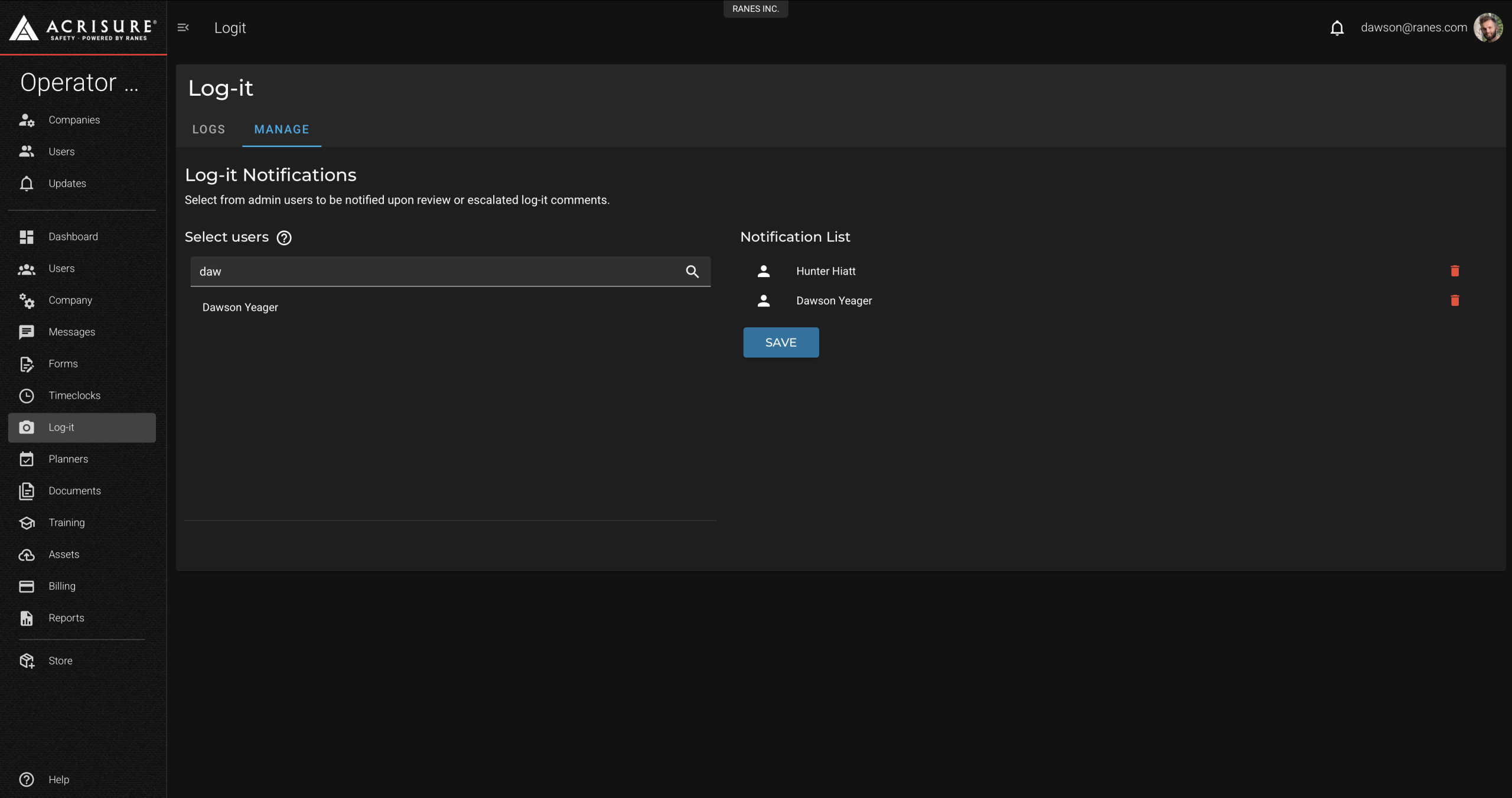 LOG-IT Notification Setup